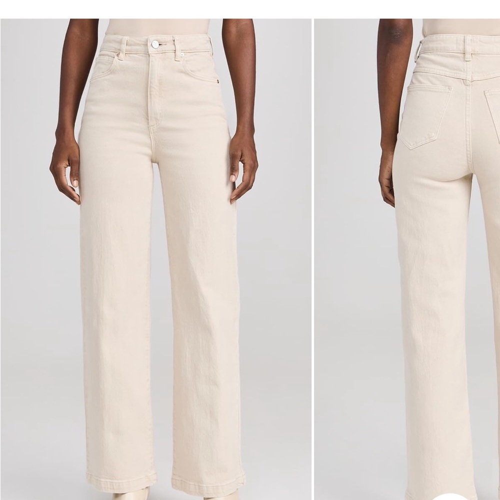 Abrand High-Rise Wide-Leg Jeans in Cream